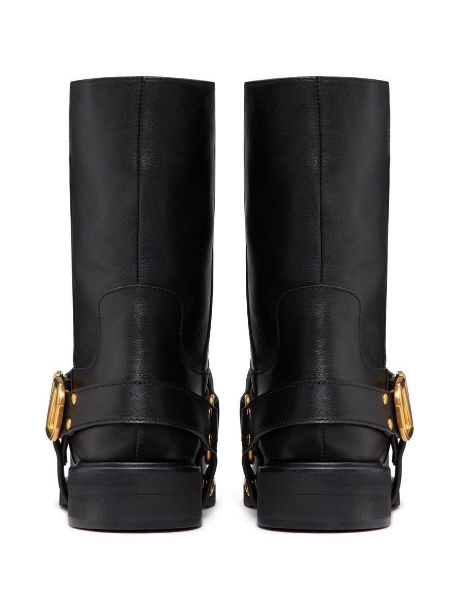 VALENTINO GARAVANI Vlogo Signature Leather Boots In Black Product Image