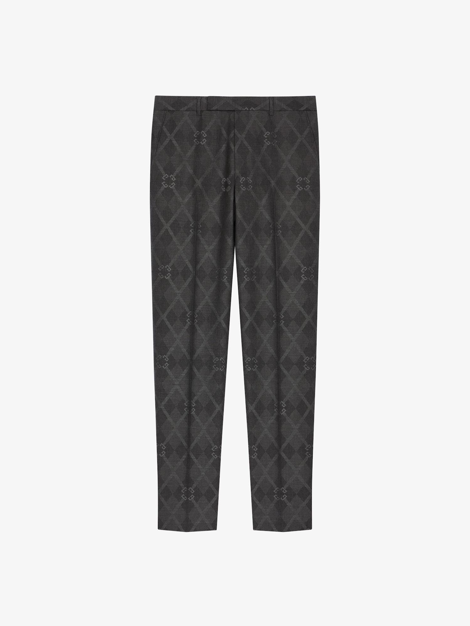 Slim fit tailored pants in monogram 72 jacquard Product Image