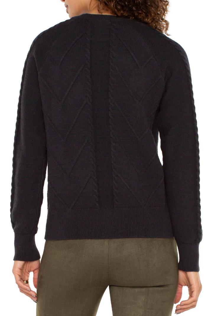 Long Sleeve Crew Neck Raglan Sweater Product Image