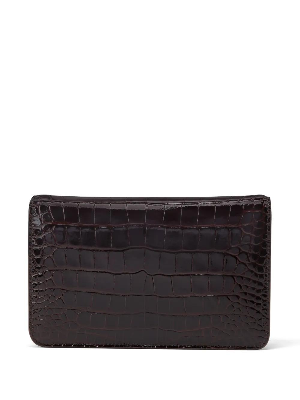 TOM FORD Small Whitney Crocodile-embossed Shoulder Bag In Brown Product Image