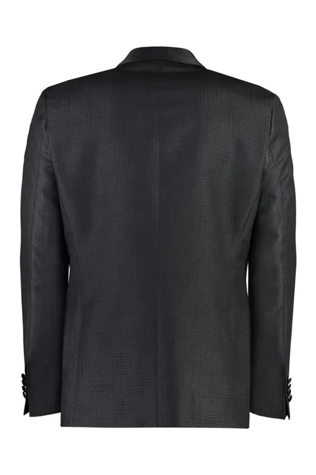 HUGO BOSS Single-breasted Jacket In Virgin-wool Serge In Black Product Image