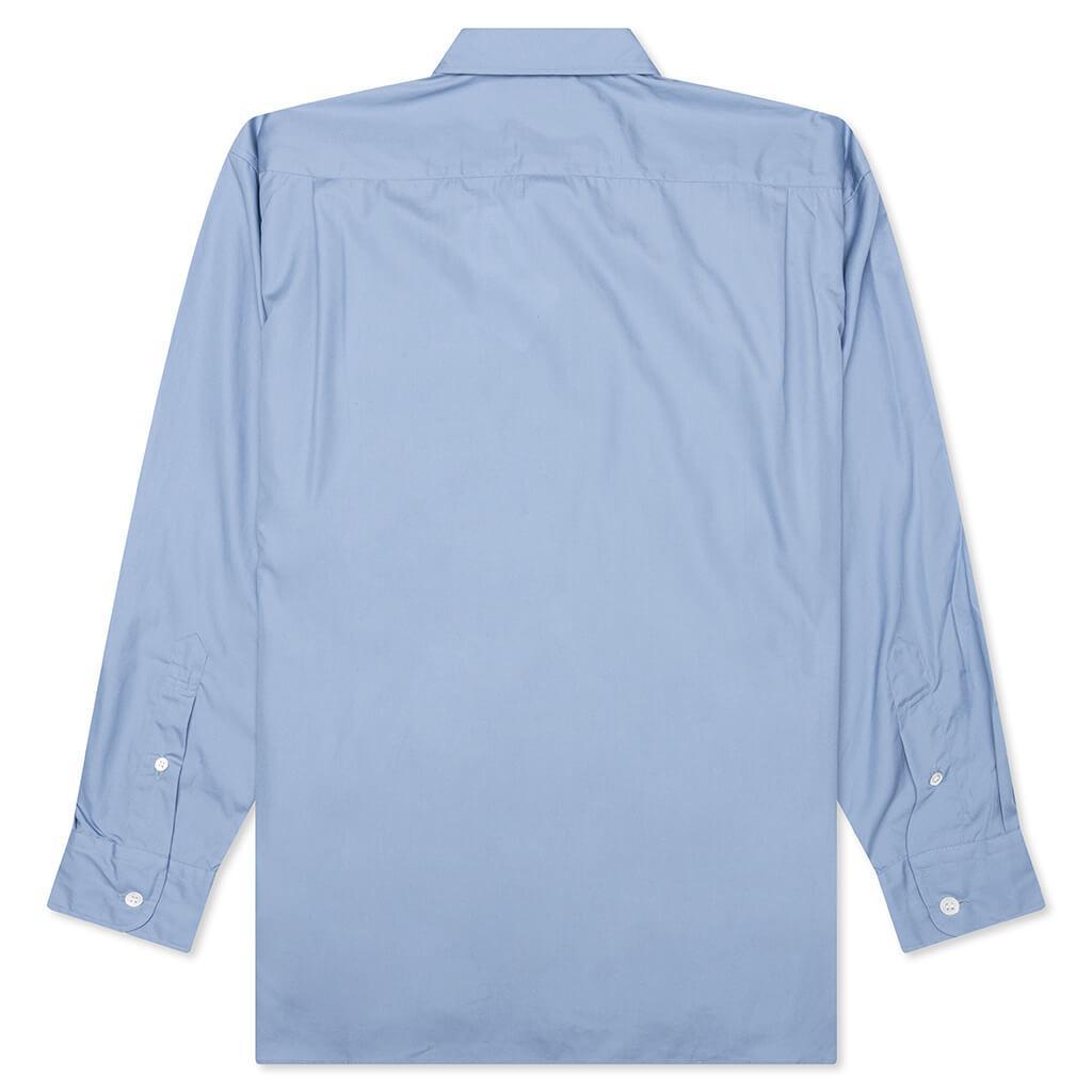 Mixed Material Shirt - Sax/Navy Male Product Image
