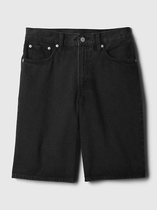 11.5" Mid Rise Longline Denim Shorts Product Image