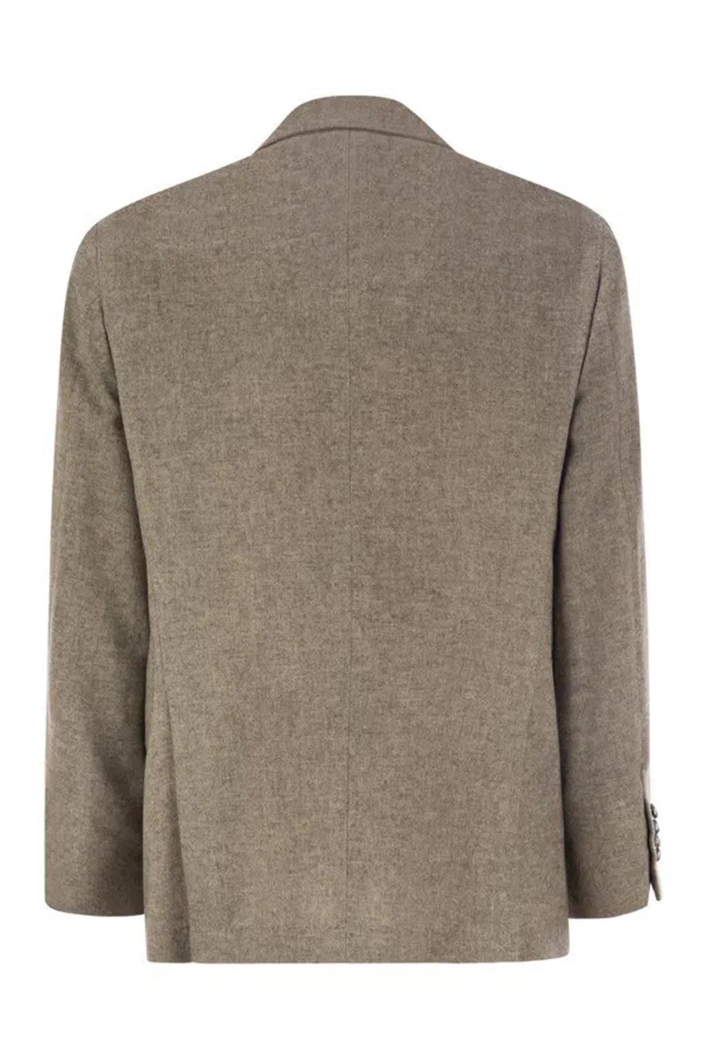 BRUNELLO CUCINELLI Deconstructed Jacket In Yack In Beige Product Image