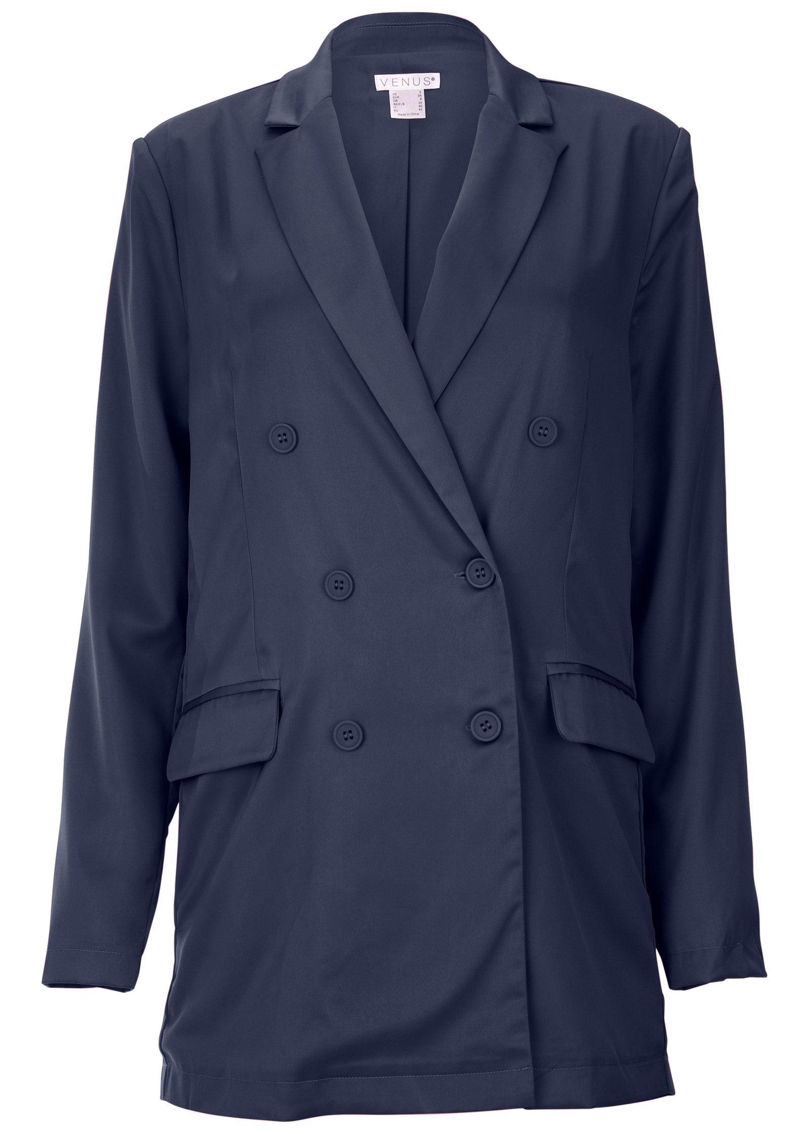 Double Breasted Blazer - Navy Product Image