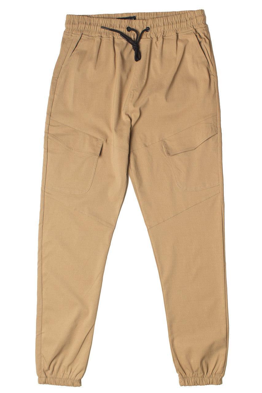 Khaki Twill Cargo Joggers Product Image