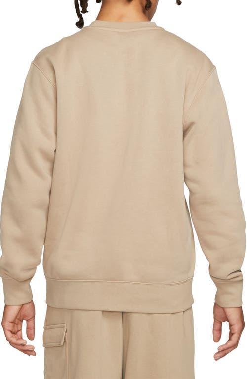 Nike Men's Club Crewneck Sweatshirt in Khaki/White at Nordstrom, Size Small Product Image