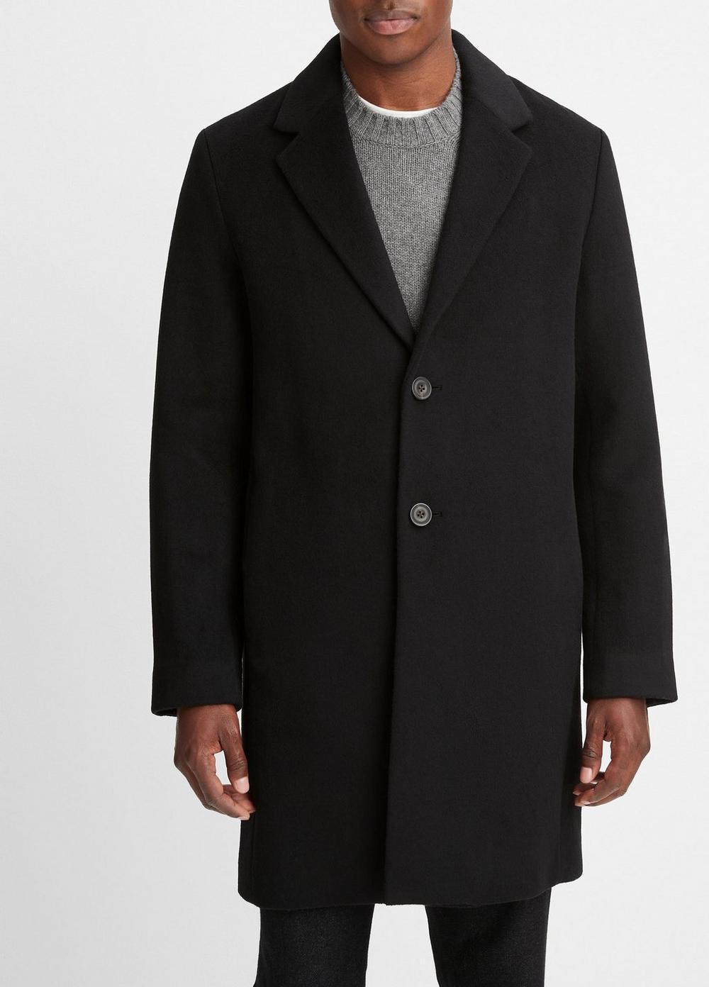 Mens Classic Italian Wool-Blend Coat, Coastal Blue, Size XL Vince Product Image