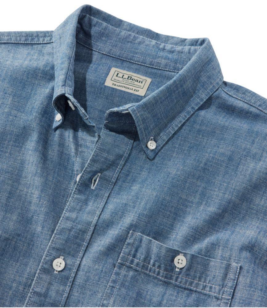 
                            Men's Comfort Stretch® Chambray Shirt, Traditional Untucked Fit, Long-Sleeve
                         Product Image