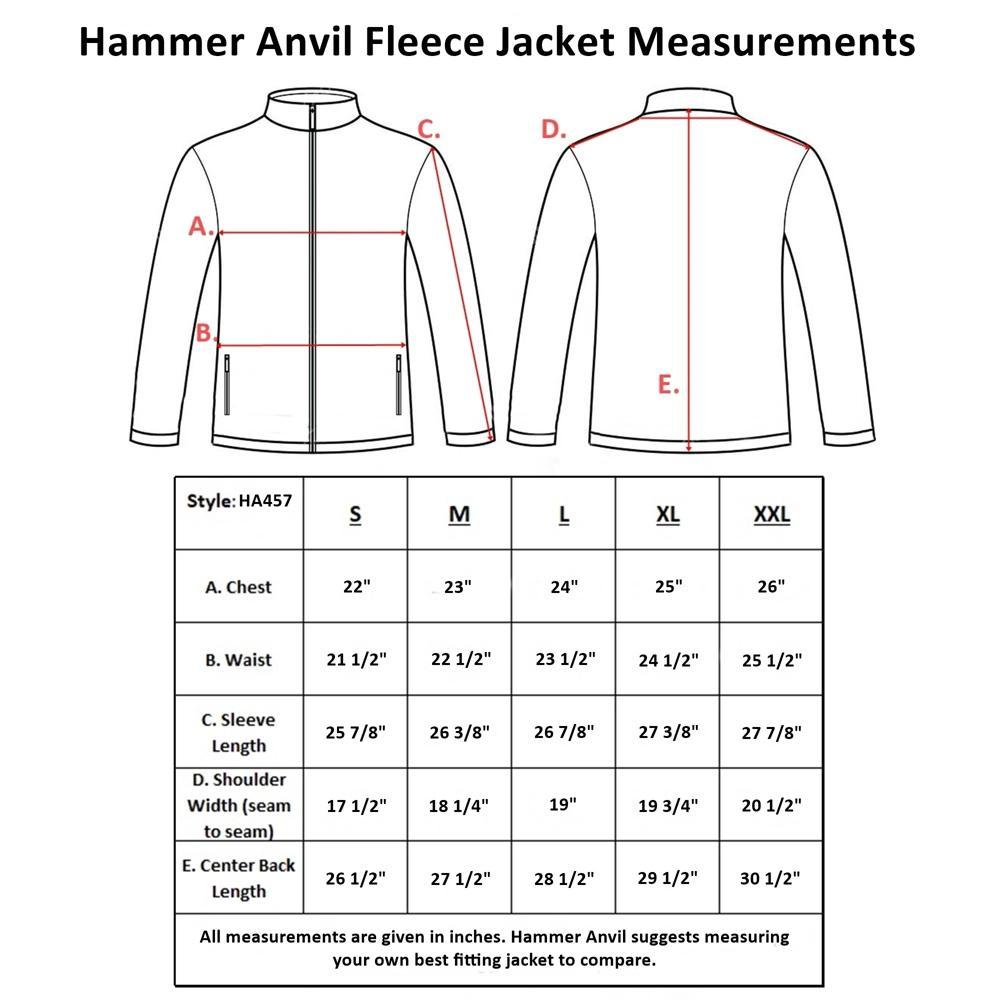 Hammer Anvil Mens Full Zip Up Warm Polar Fleece Jacket XL BLK Product Image