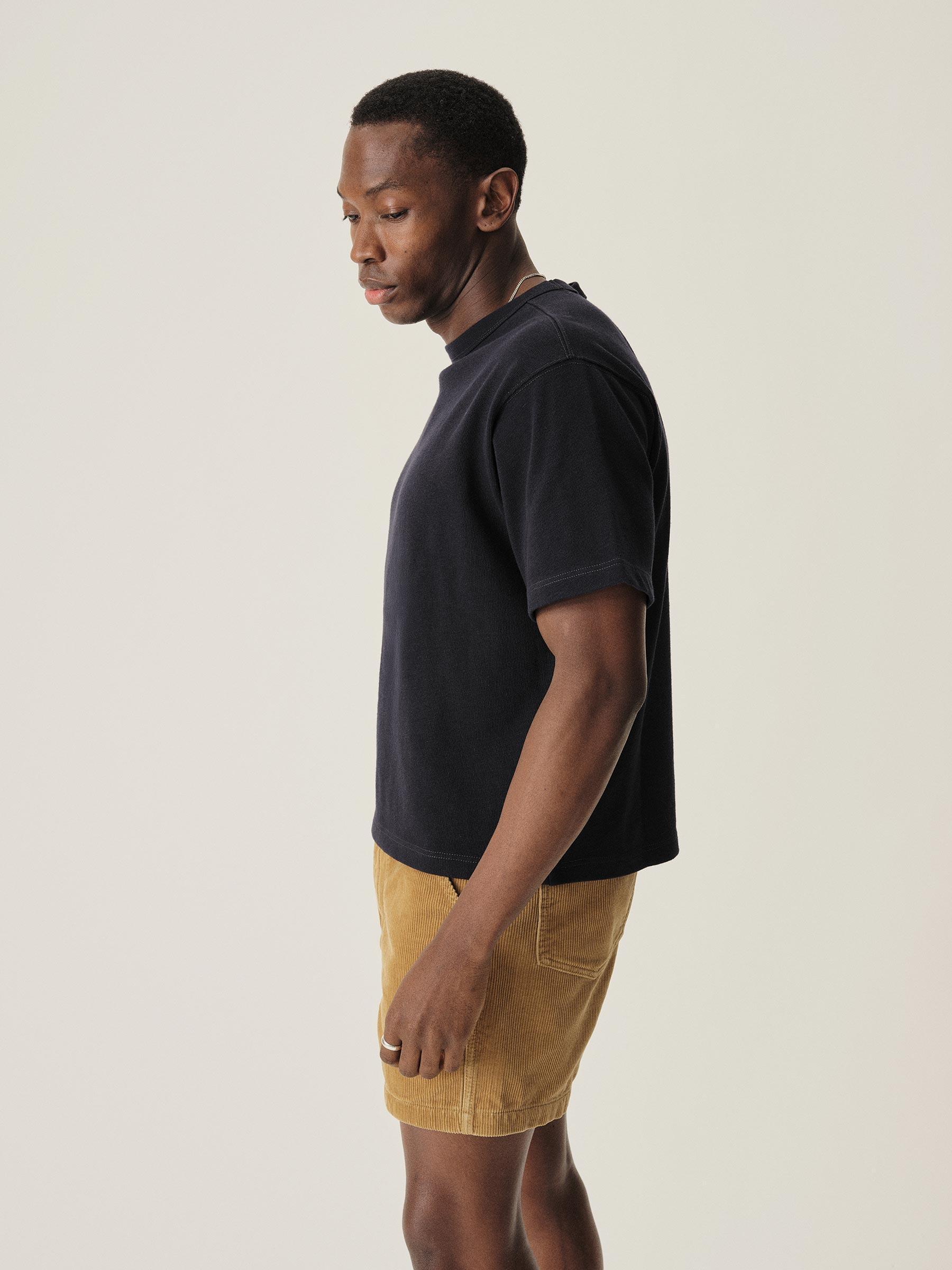 BOSS - Cotton-piqué T-shirt with jacquard-woven back collar - Black Product Image