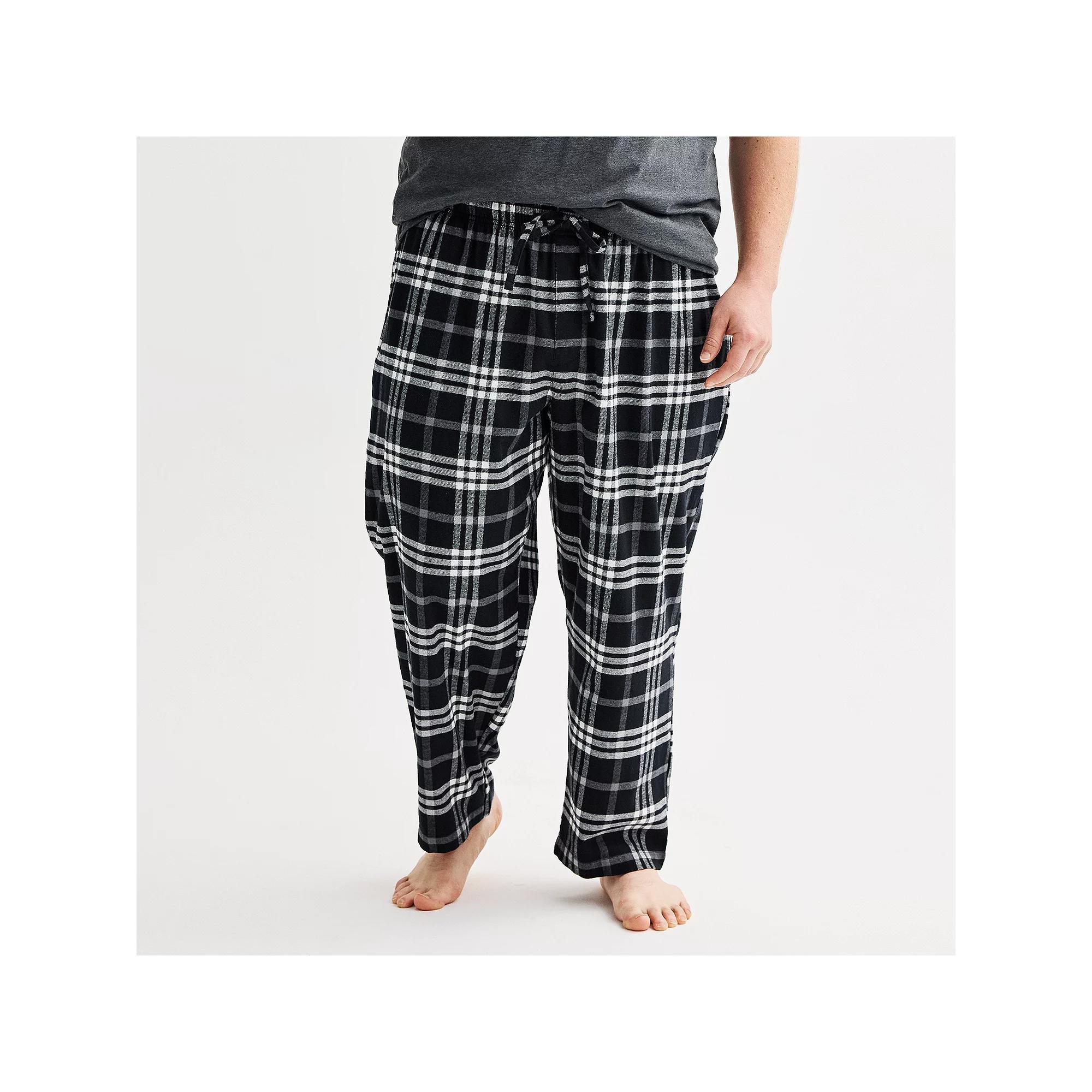 Big & Tall Sonoma Goods For Life® Flannel Drawstring Pajama Pants, Men's, Size: 3XL Tall, Red Checks Product Image