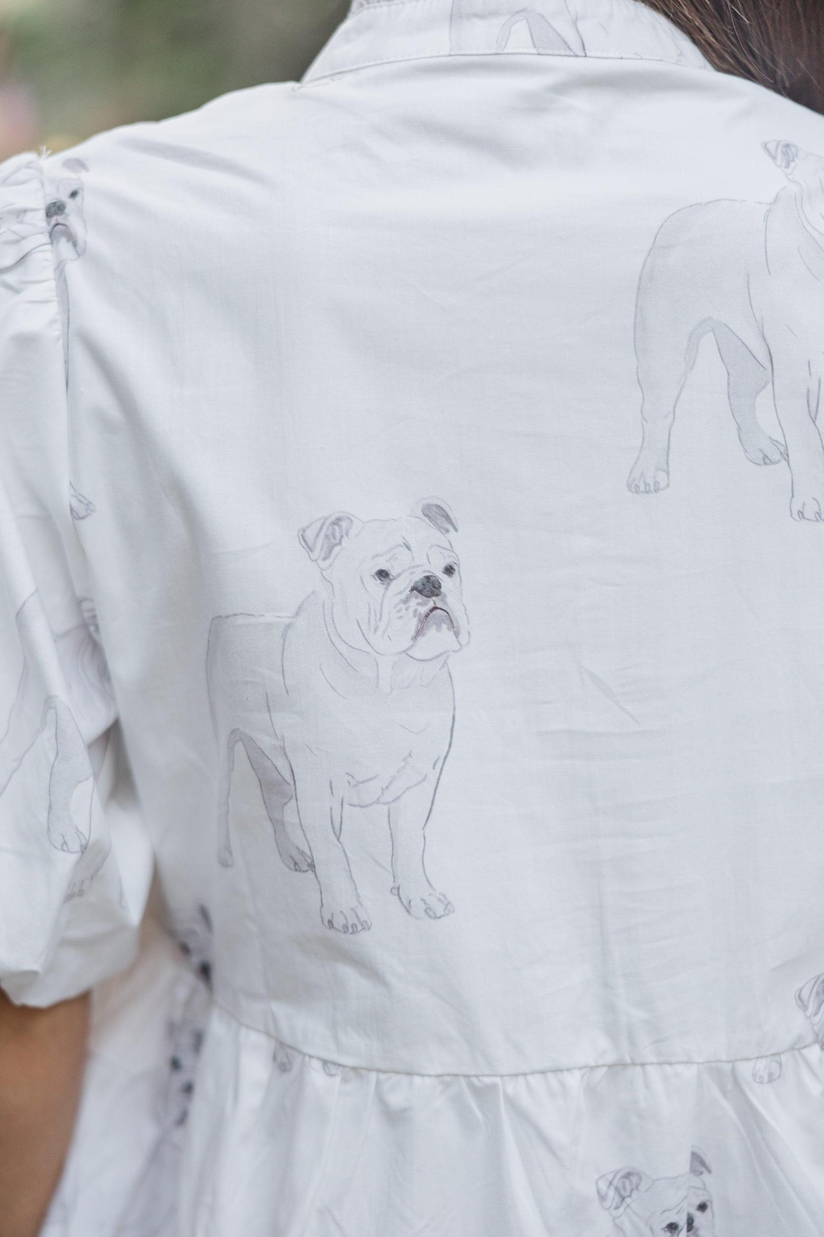 Somewhere Out There Cream Bulldog Babydoll Dress Female Product Image