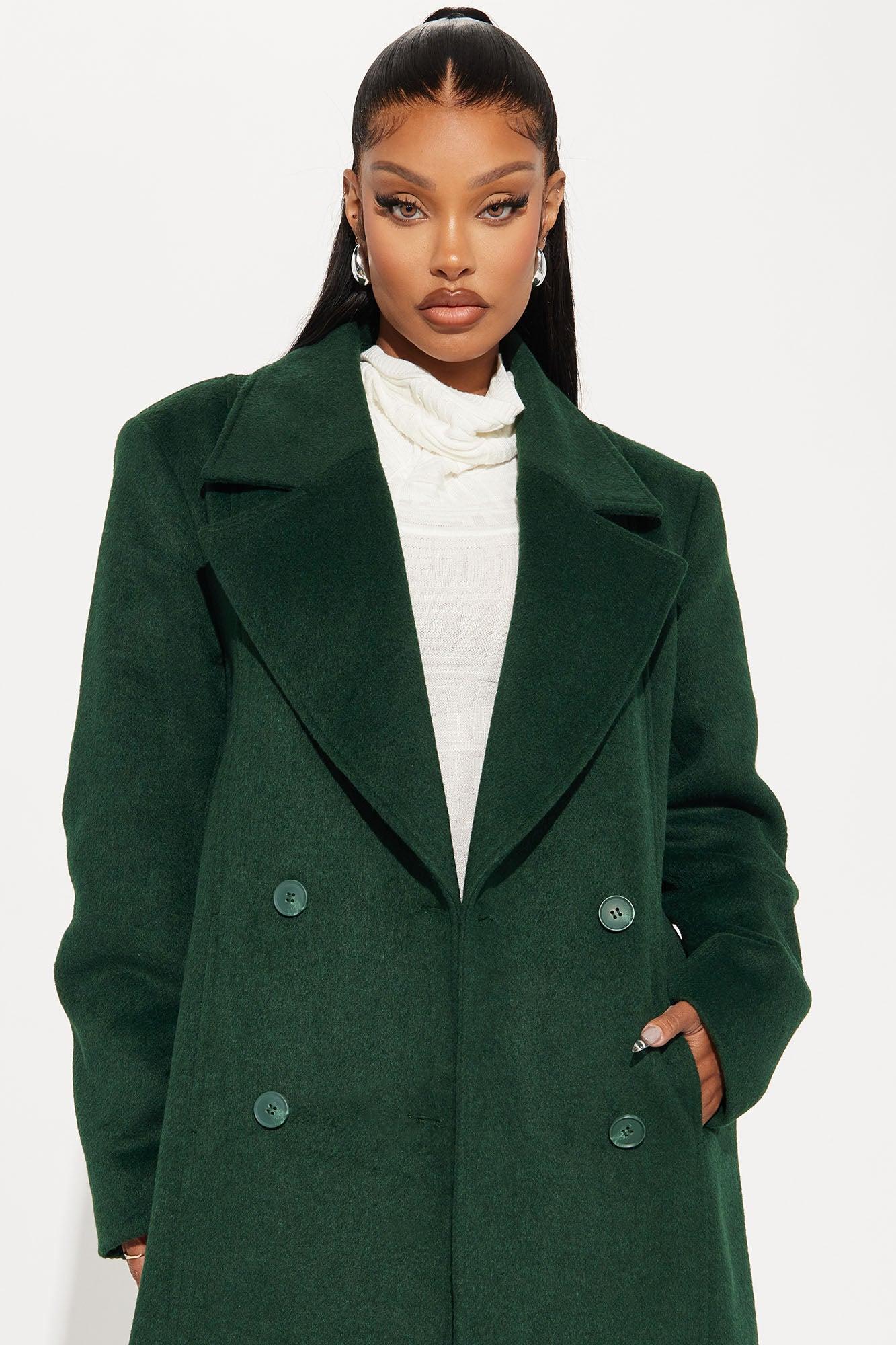 Melonie Wool Trench Coat - Hunter Product Image