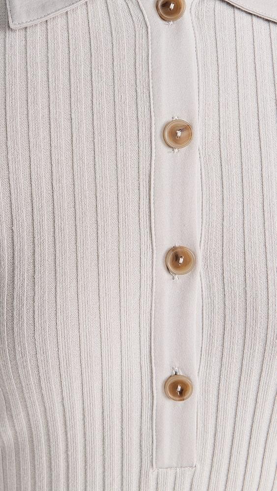 Vince Rib Elbow Sleeve Polo Midi Dress | Shopbop Product Image