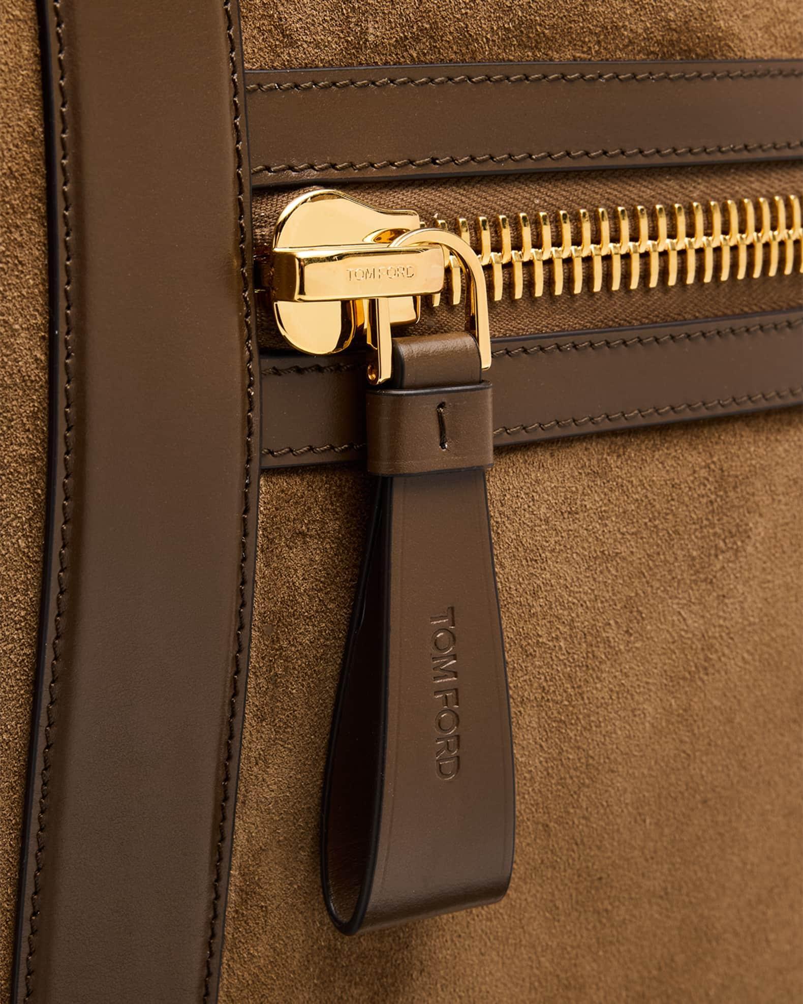 Men's Suede and Leather Side-Buckle Tote Bag Product Image