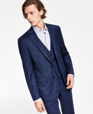 Calvin Klein Men's Slim Fit Heather Grey Suit Jacket - Grey - 44 long Product Image