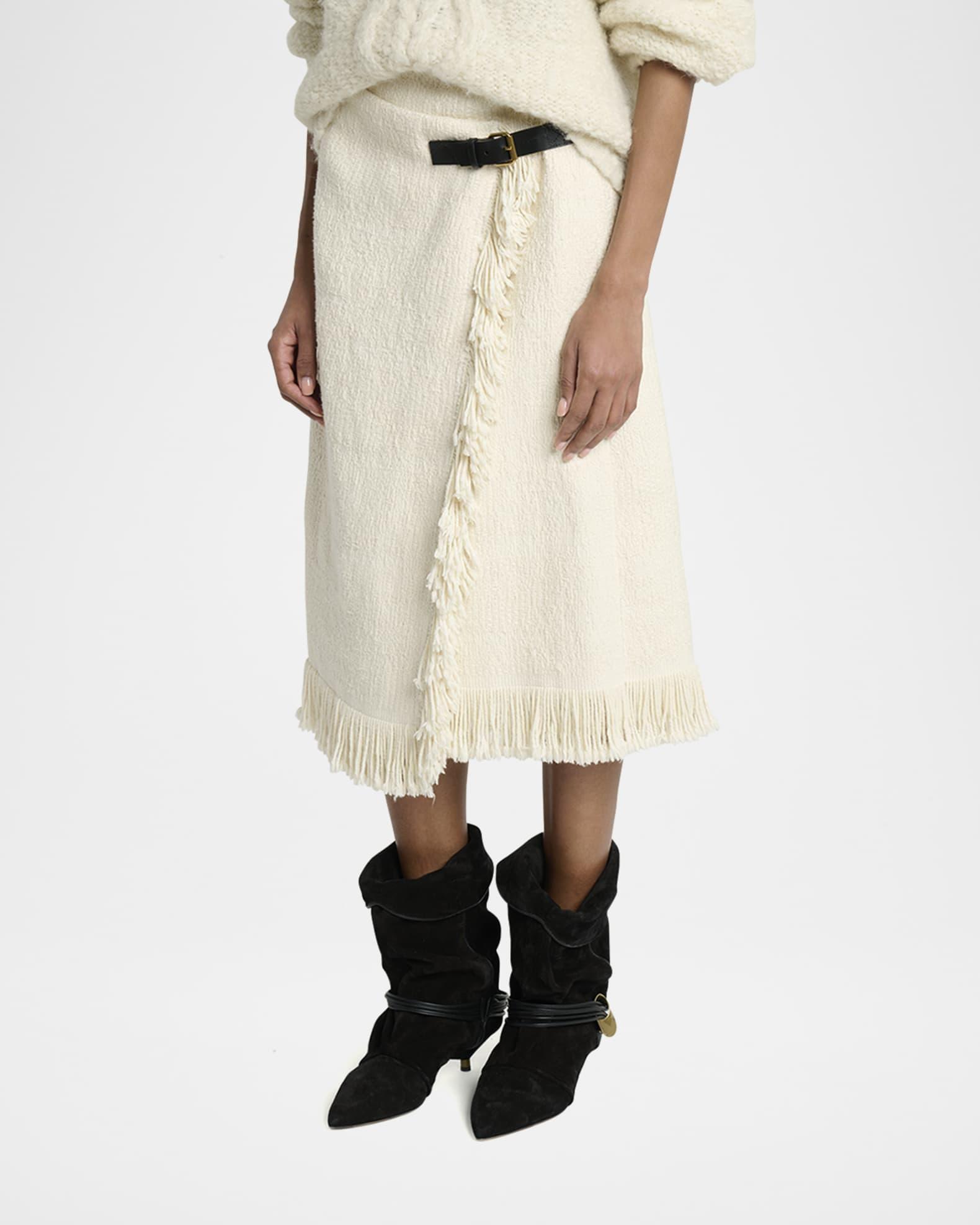 Galla Woven Fringe-Trim Skirt Product Image