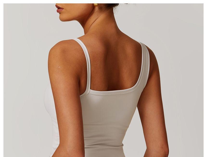 Plain Asymmetrical Padded Yoga Tank Top Product Image