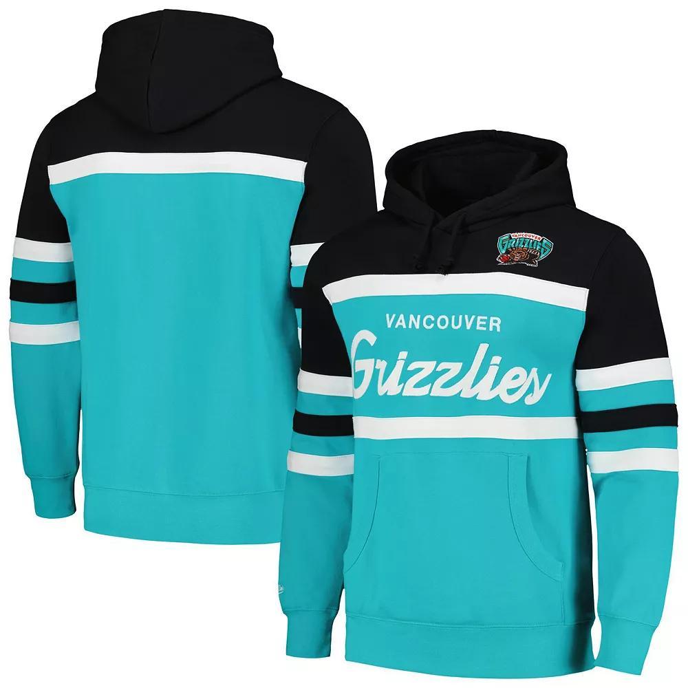 Men's Mitchell & Ness Turquoise/Black Vancouver Grizzlies Head Coach Pullover Hoodie, Size: XL, Nba Turquoise A Product Image