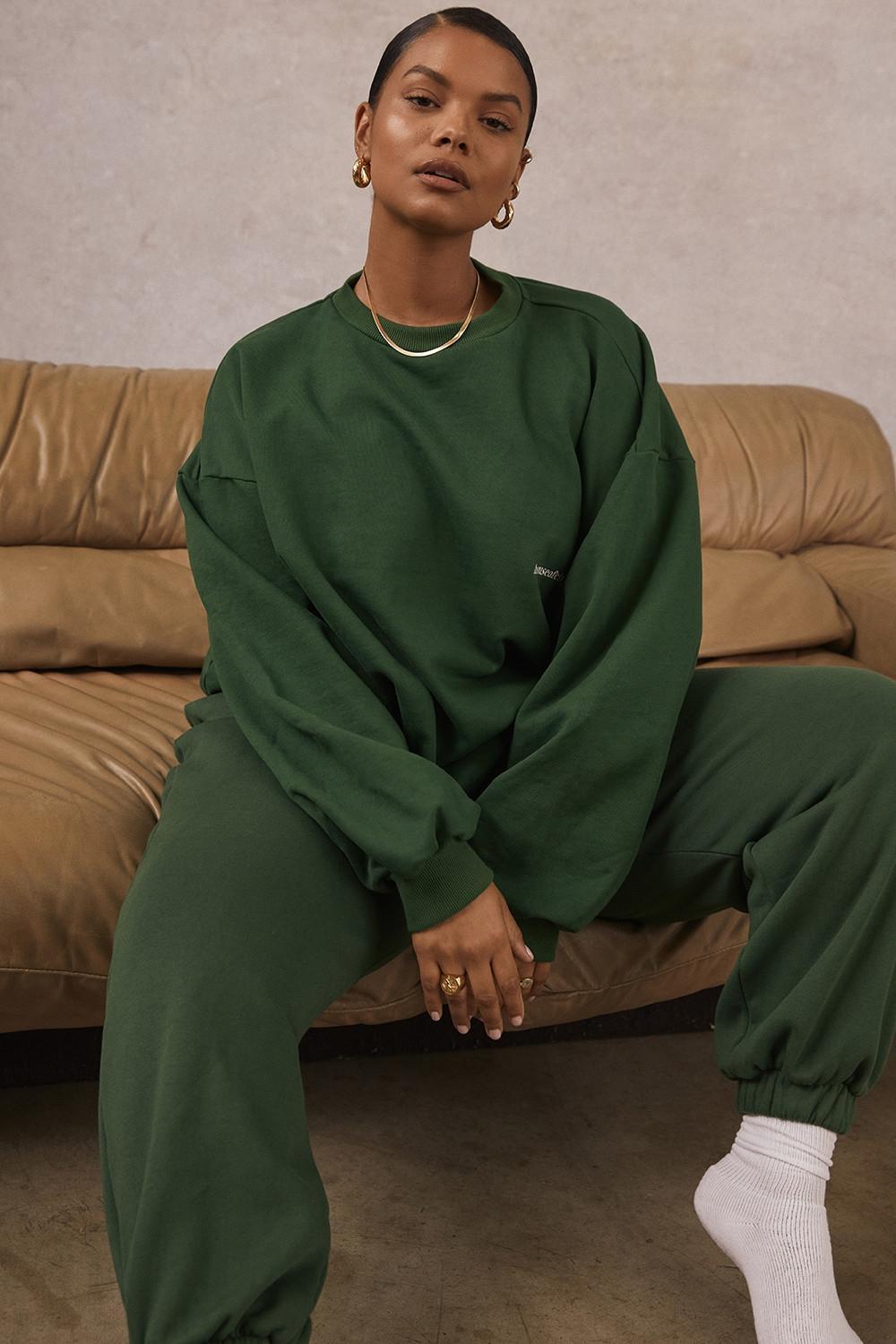 Sky Green Fleece Back Jogging Trousers Product Image