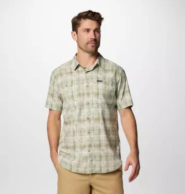 Men's Columbia UPF 40 Utilizer Printed Short Sleeve Button-Down Shirt, Size: XXL, Brown Yarrow Mirage Product Image