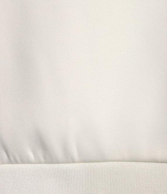 DKNY by Donna Karan Mix Media Sheer 3/4 Sleeve Cropped Logo Hoodie Product Image