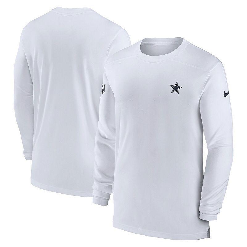 Mens Nike White Dallas Cowboys Sideline Coach Performance Long Sleeve T-shirt Product Image