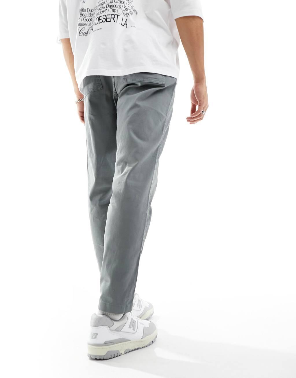 ASOS DESIGN tapered chino in washed sage green Product Image