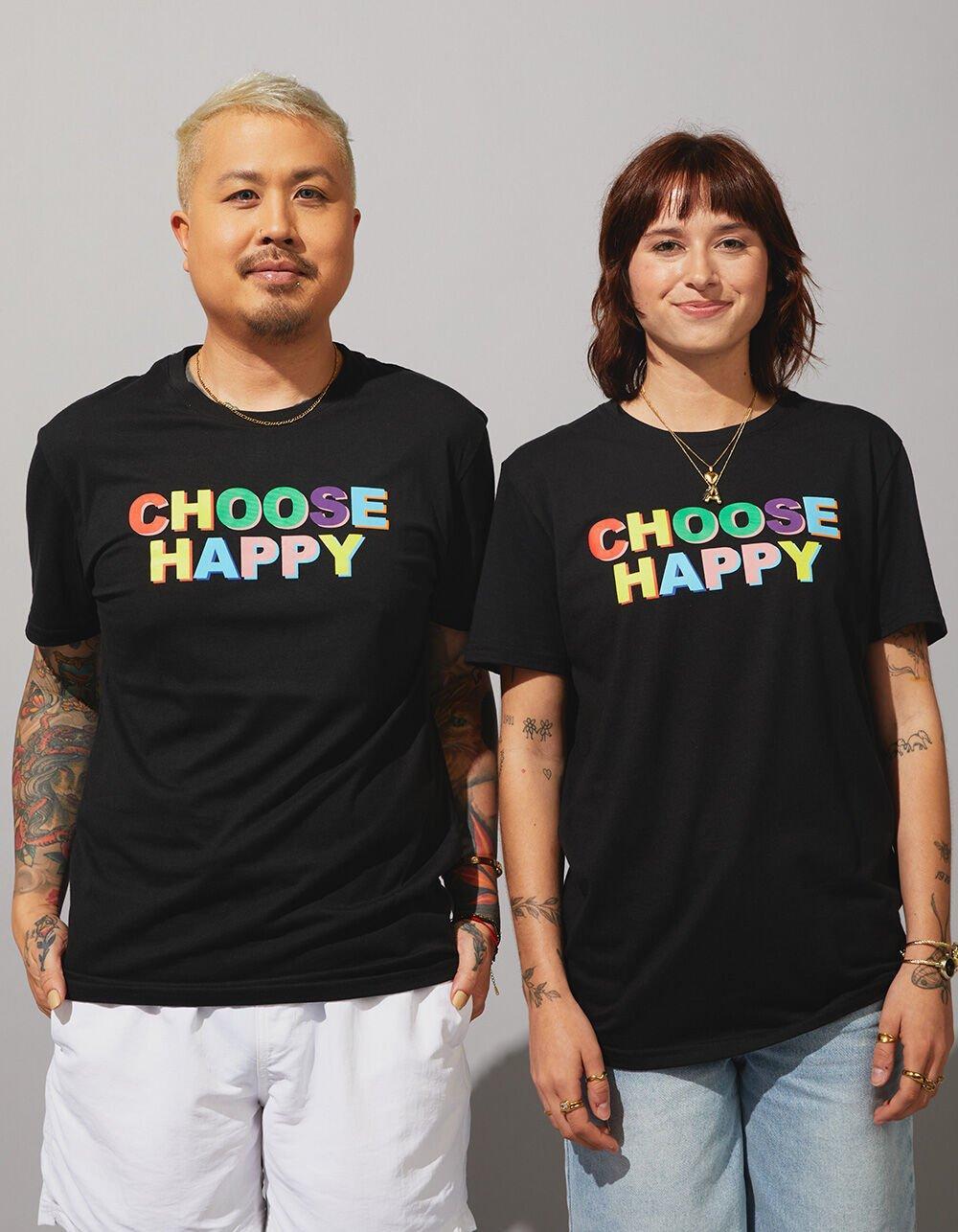 THE PHLUID PROJECT Choose Happy Pride Tee - BLACK Product Image