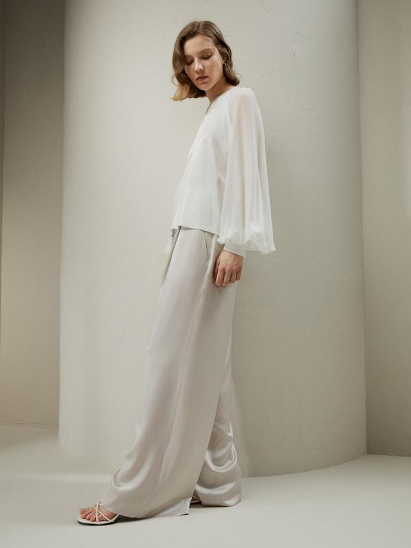 Silk Blouse with Raglan Sleeves Product Image