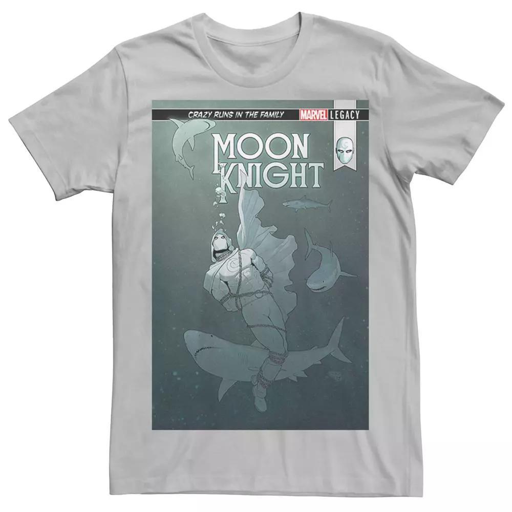 Men's Marvel Moon Knight Shark Comic Cover Tee, Size: Medium, Silver Product Image