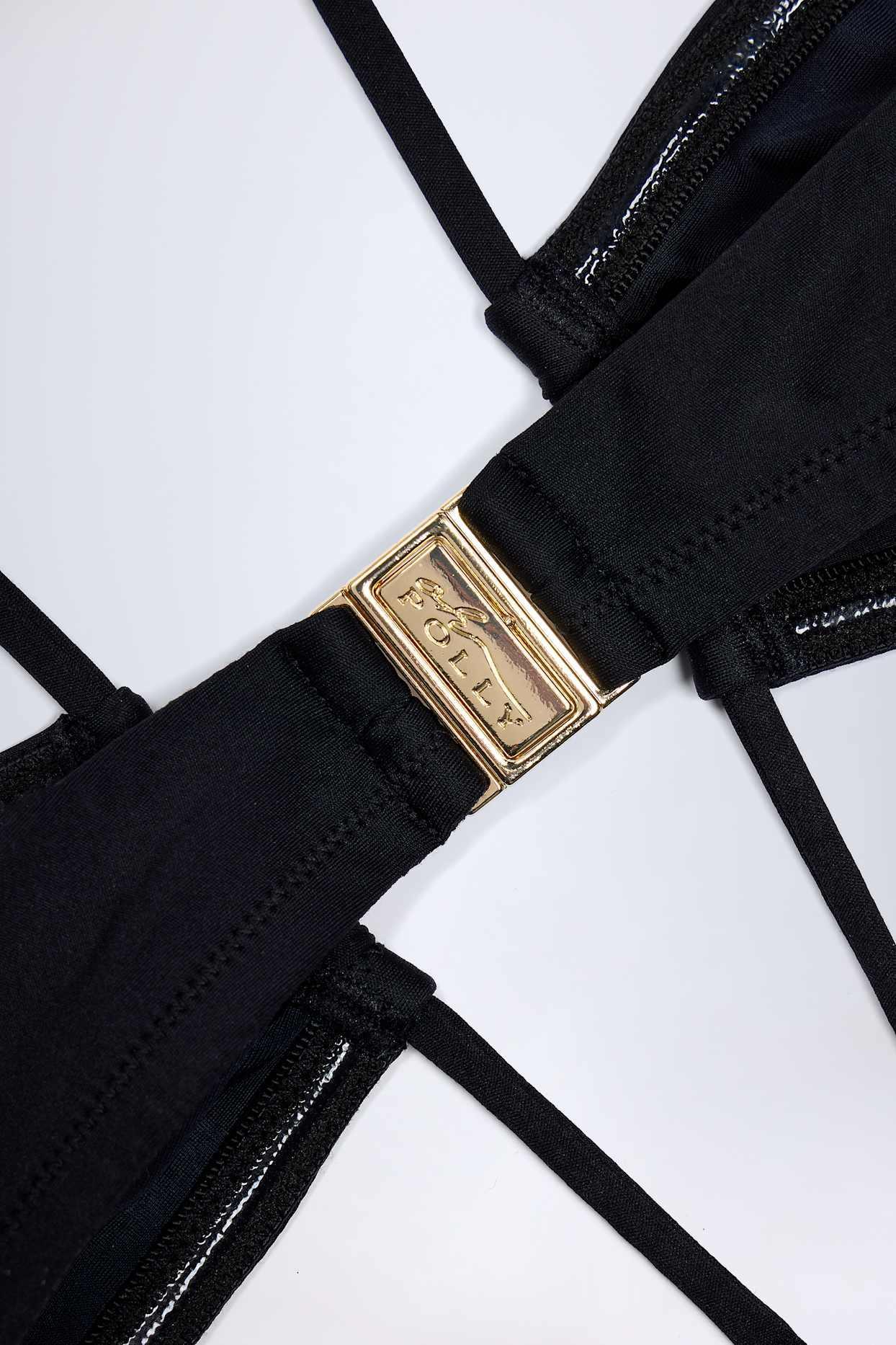 Cut-Out Halterneck Swimsuit in Black Product Image