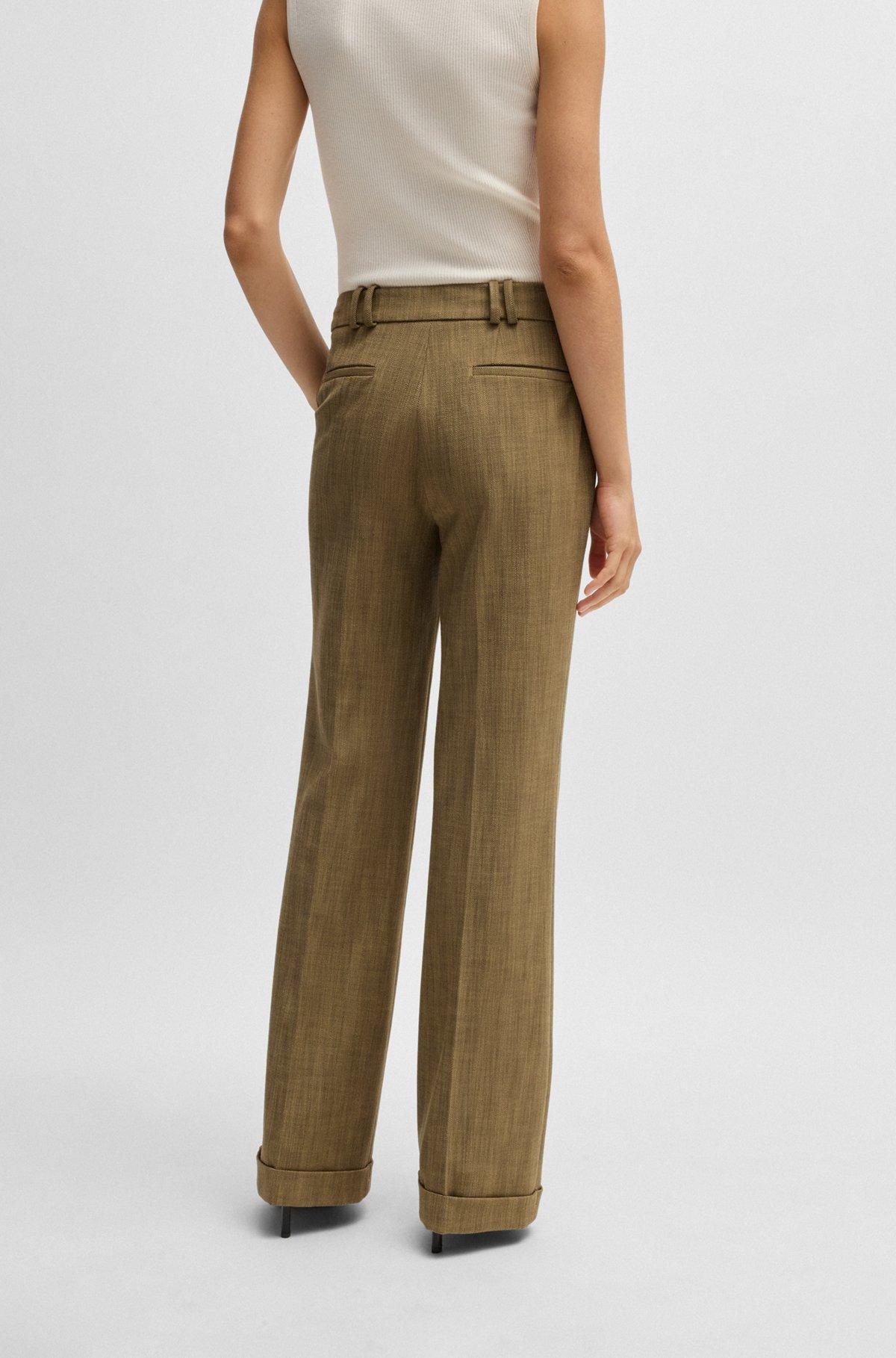 Regular-fit trousers in herringbone stretch fabric Product Image