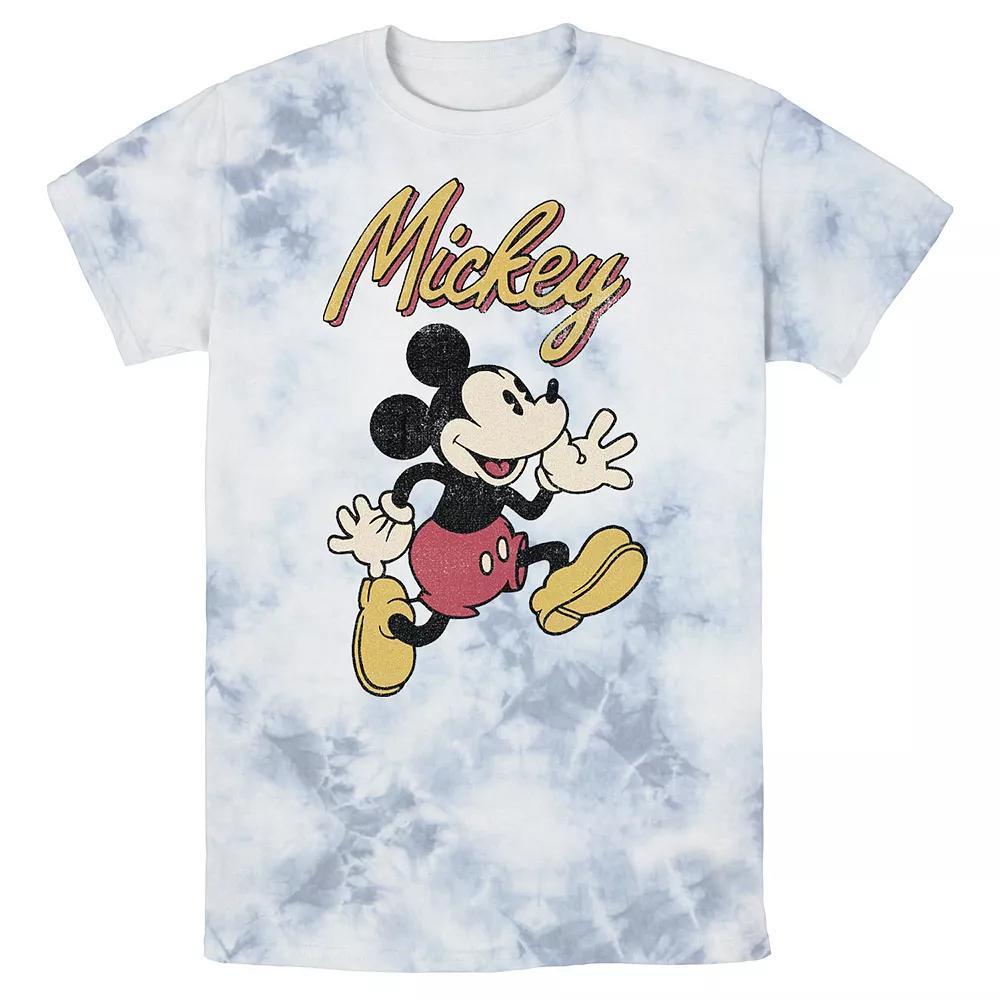 Men's Disney Mickey And Friends Mickey Classic Run Portrait Wash Tee, Size: Large, White Blue Product Image