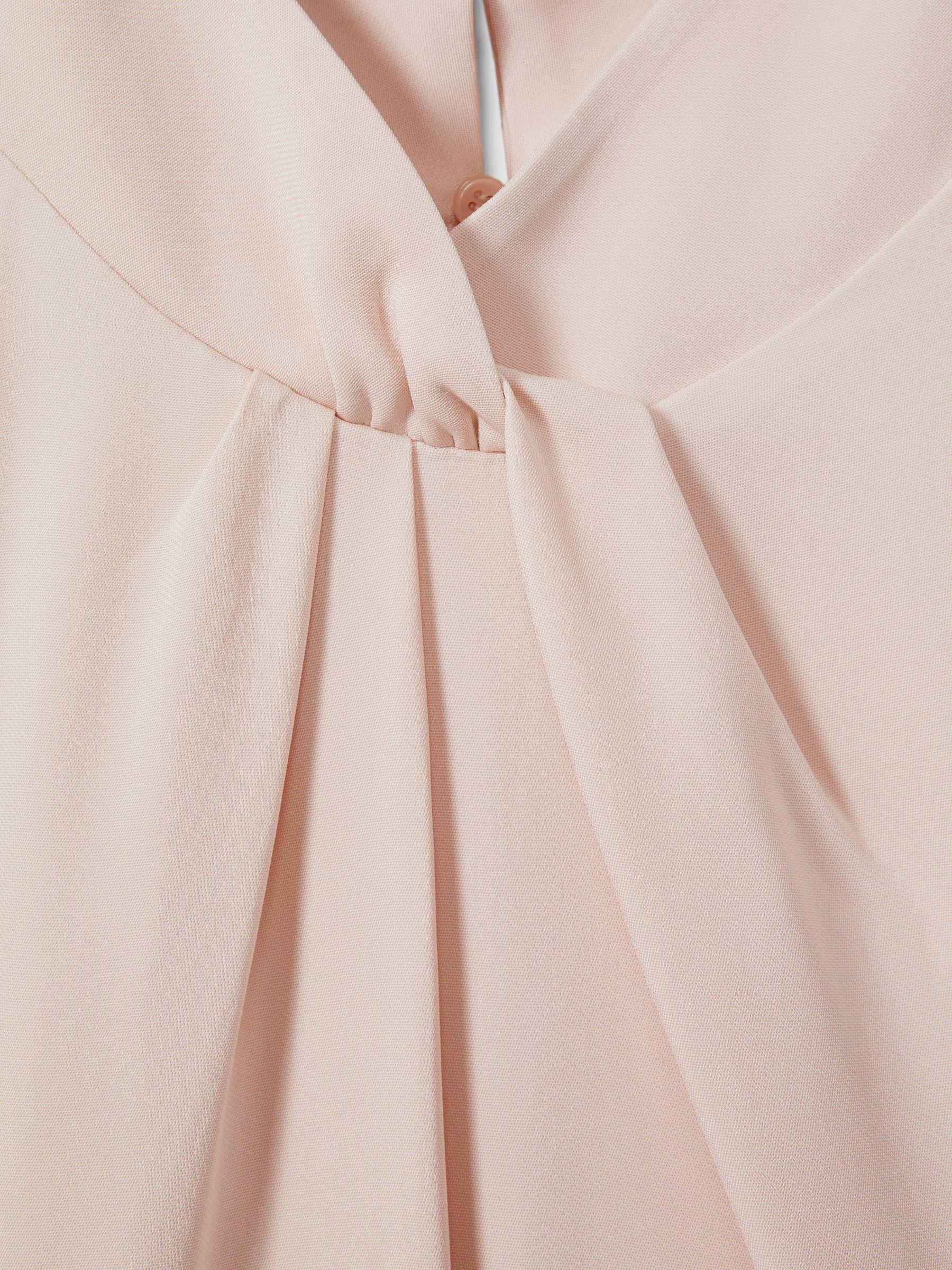 Twist Neck Cut Out Midi Dress in Nude Product Image