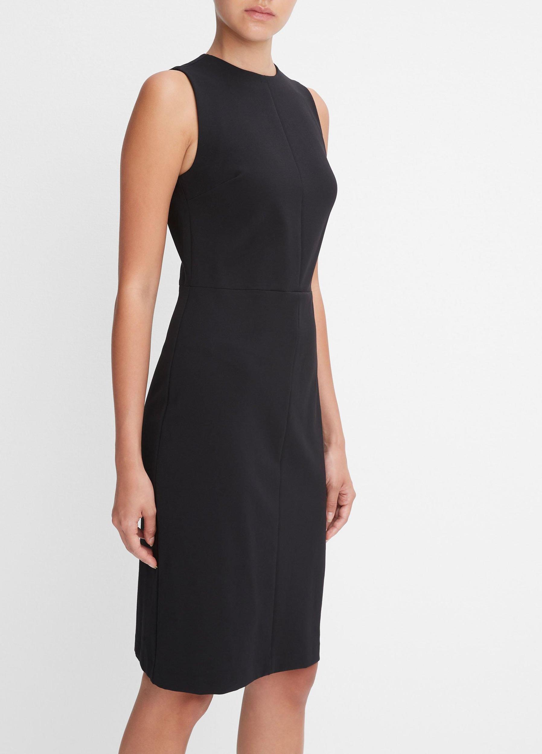 Womens Seamed-Front Sheath Dress, Black, Size 0 Vince Product Image