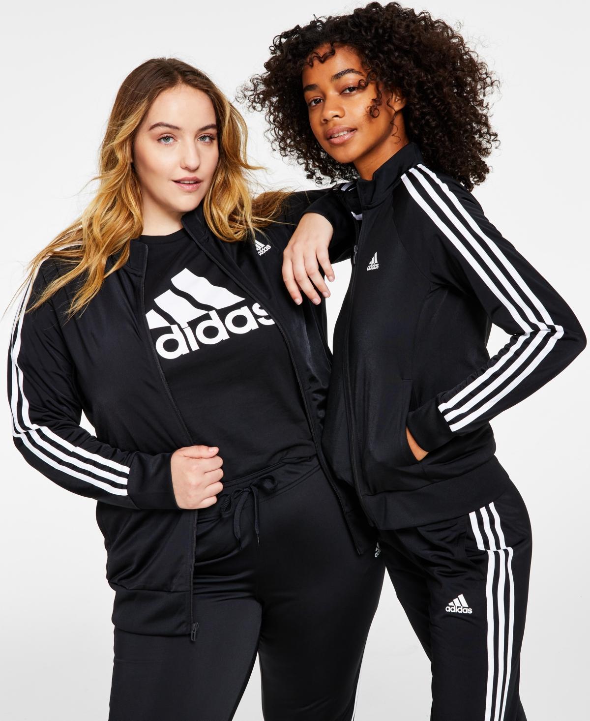 adidas 3-Stripes Track Top Tricot (Shadow /White) Women's Clothing Product Image