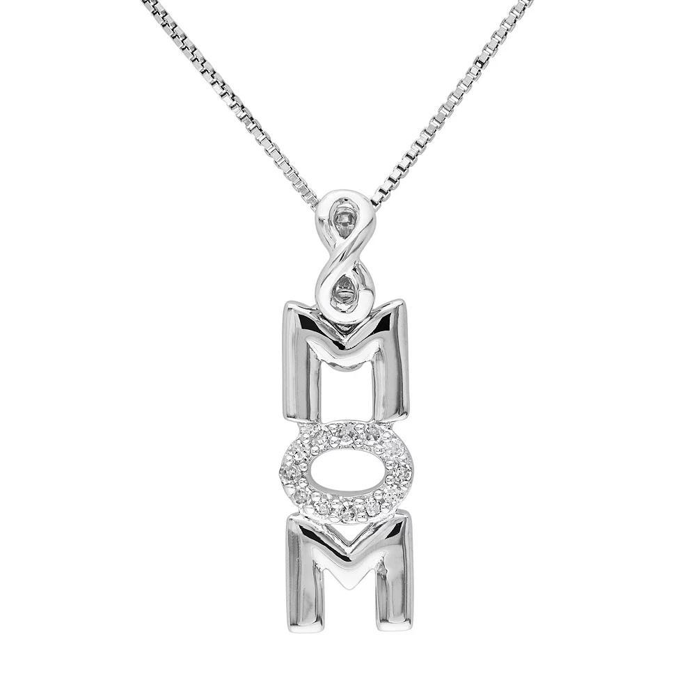 Stella Grace Diamond Accent Sterling Silver Mom Infinity Pendant Necklace, Women's, Size: 18", White Product Image