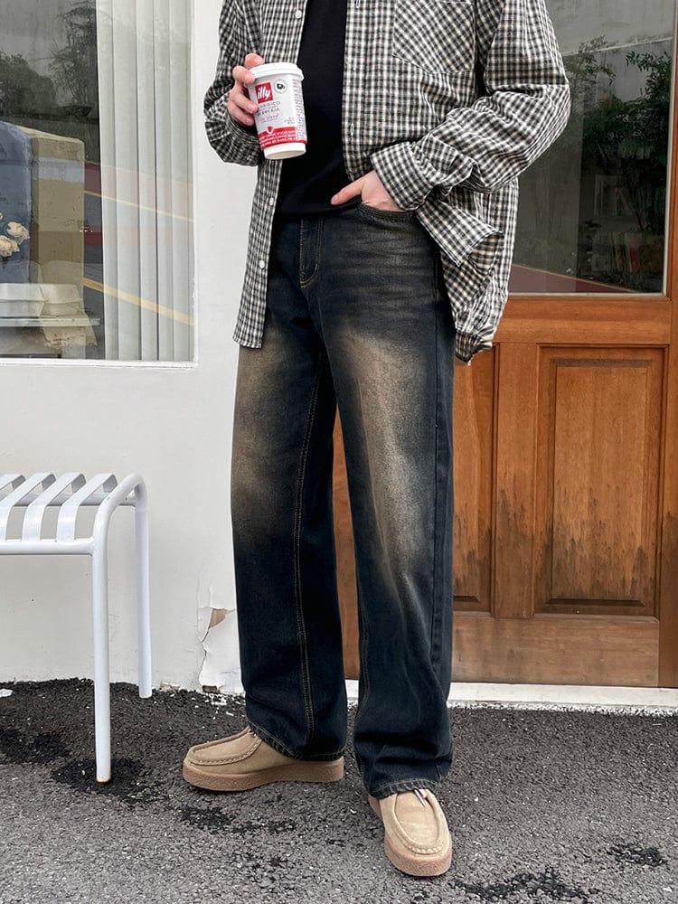 RT No. 12408 RUST BLUE DENIM STRAIGHT JEANS Product Image