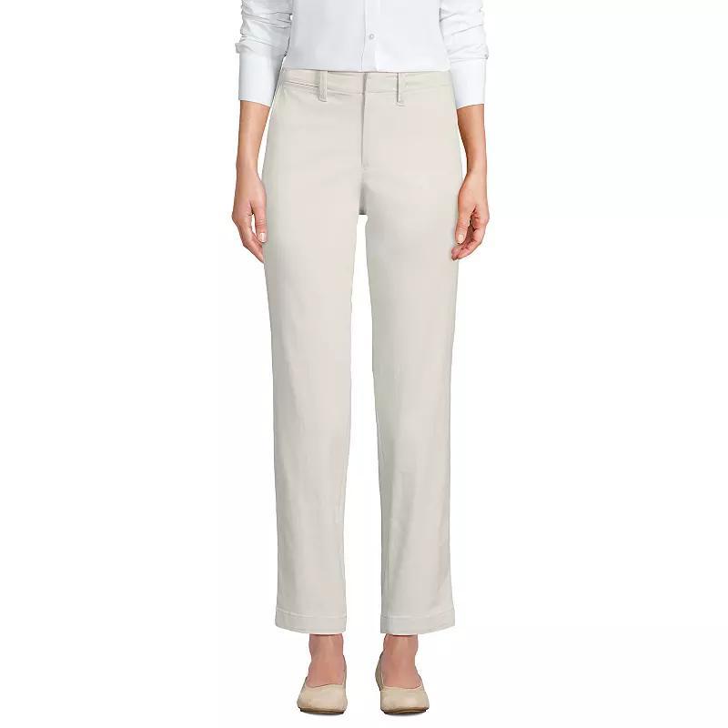 Women's Lands' End Mid Rise Classic Straight Leg Chino Ankle Pants, Size: 8, Black Product Image