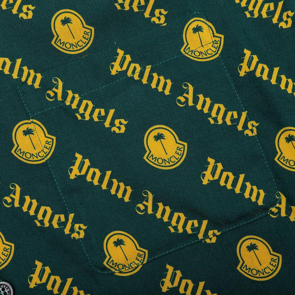 Moncler Genius x Palm Angels Logo Print Shirt - Dark Green Male Product Image