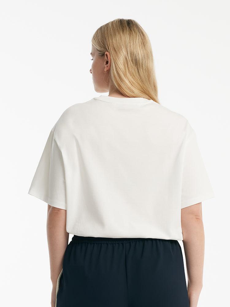 Pure Cotton Chic Letter Print Women T-Shirt Product Image