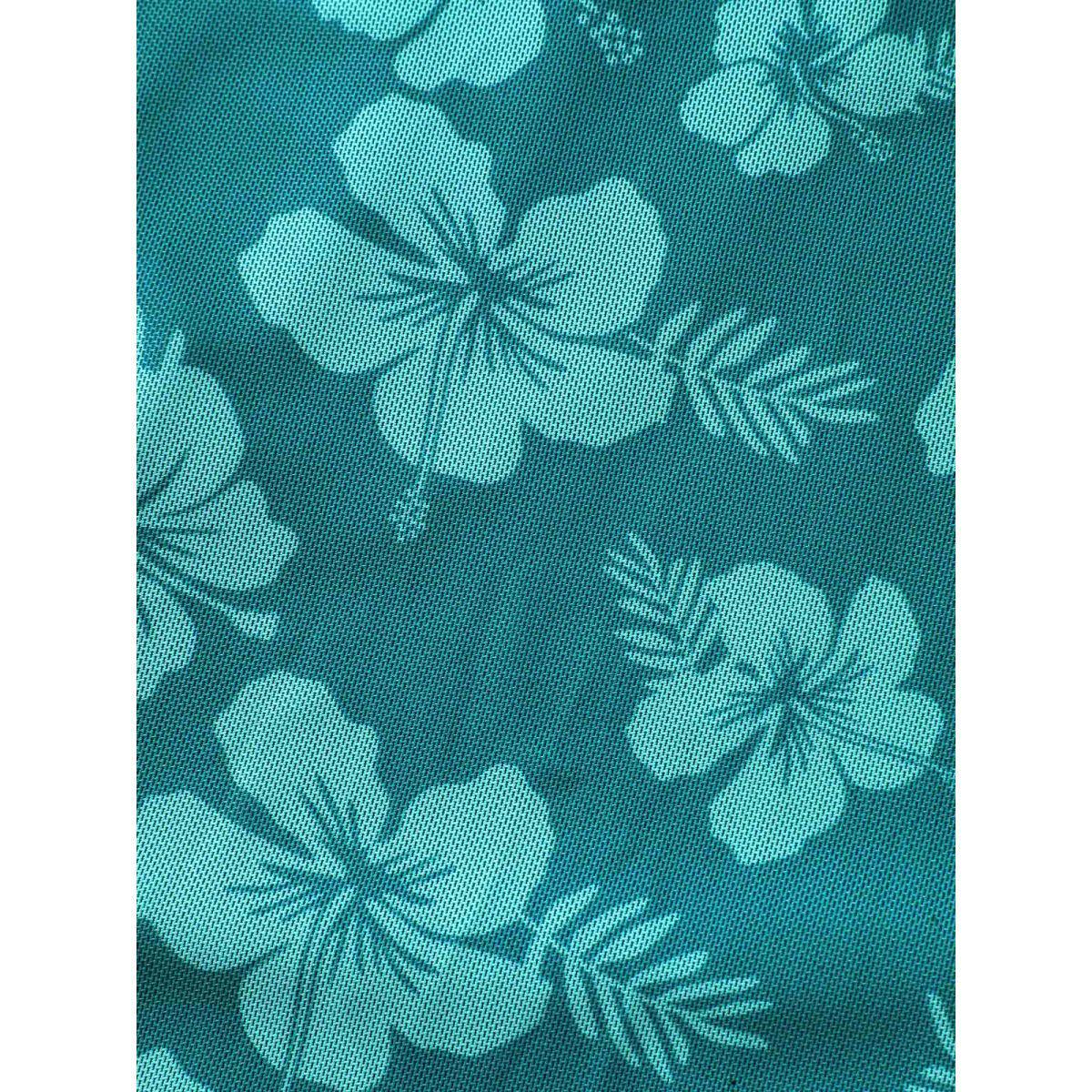 Plus Size Floral Mesh Surplice Swim Dress Women's Swimwear Teal Beach Bodycon Overlap Collar High stretch Curve Swim Dresses BloomChic 12/L Product Image