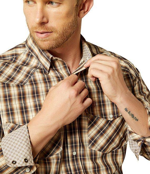 Ariat x Sendero Ethan Wrinkle Free Classic Fit Long Sleeve Plaid Woven Shirt Product Image