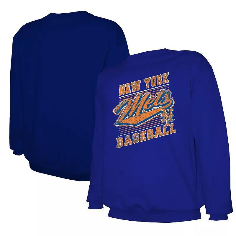 Men's Stitches Royal New York Mets Pullover Sweatshirt, Size: 2XL, Blue Product Image