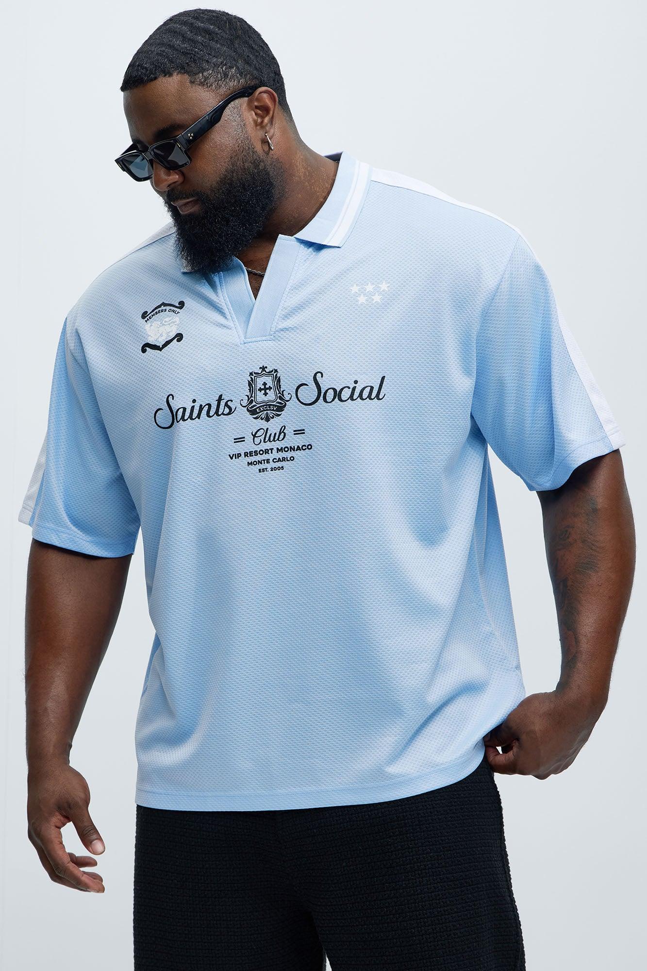 Saints Social Johnny Collar Soccer Jersey - Blue Product Image