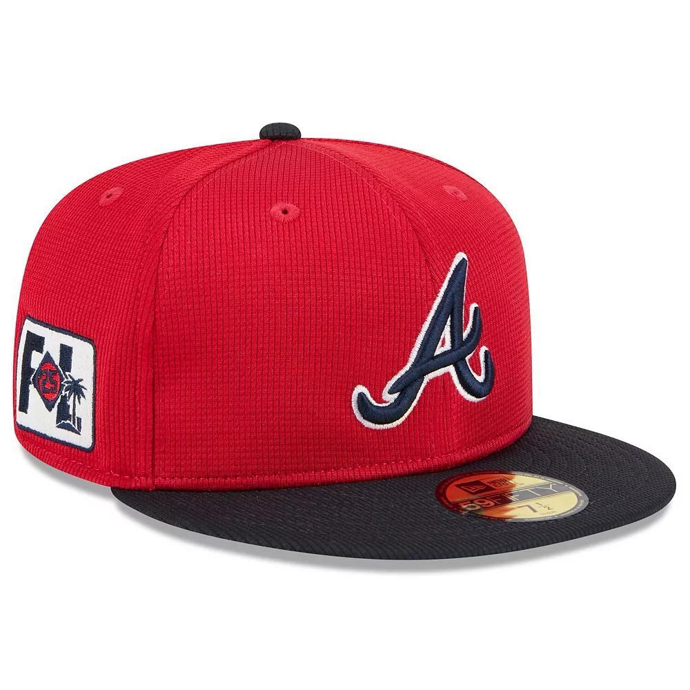 Men's New Era  Red/Navy Atlanta Braves 2025 Spring Training 59FIFTY Fitted Hat, Size: 6 7/8 Product Image