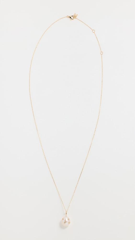 Mateo 14k Diamond Bezel Scattered Baroque Pearl Necklace | Shopbop Product Image