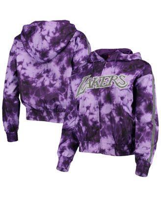 Women's Mitchell & Ness Purple Los Angeles Lakers Galaxy Sublimated Windbreaker Pullover Full-Zip Hoodie, Size: Large Product Image